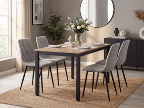 Jasnoszare krzesło do kuchni LIBRA z czarnymi nogami