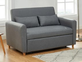 Kanapa 2-osobowa AYLA, z tkaniny, rozkładana – kolor szary