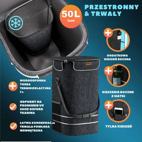 Torba na zakupy na kółkach do schodów COMFORT, 50l, czarna Jurhan