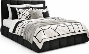 Czarne pikowane łóżko kontynentalne 5 rozmiarów A6-B23