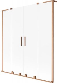 Mexen Velar L Duo parawan nawannowy 2-skrzydłowy rozsuwany 140 x 150 cm, szron, miedź szczotkowana - 896-140-003-32-65