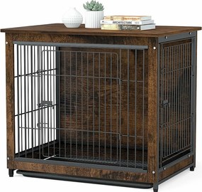 Klatka dla psa wewnętrzna drewniana klatka dla psów kotów królików meble industrialne 80x57x71cm