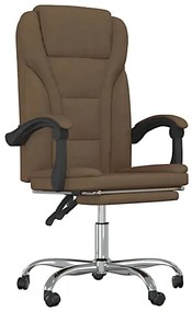Brązowy fotel biurowy z podnóżkiem S9-E38