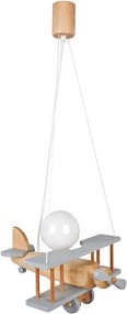 Szara lampa wisząca dla chłopca samolot - S199 E0-S62