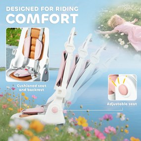 AIYAPLAY Trójkołowiec dla dzieci, zmienny wózek dla niemowląt, design 5-w-1, zdejmowany uchwyt, regulowany, pas bezpieczeństwa, torba na akcesoria, 1-3 lata, Różowy