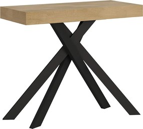 Konsola rozkładana 90x40/196 cm Krack Small dąb naturalny nogi w kolorze antracytu