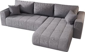 Narożnik z funkcją spania MILO Monolith 70 jasnoniebieski prawy sofa w kształcie L z pojemnikiem na pościel sofa do salonu, sofa rozkładana, sofa z pojemnikiem