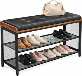 Loftowe Siedzisko Z 2 Półkami Do Przedpokoju D5-E97