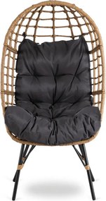 Fotel Ogrodowy MADISON Kokon Wypoczynkowy Szary Nowoczesny Boho