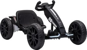 AIYAPLAY Elektryczny gokart dla dzieci 12V z 2 silnikami, 4-stopniowo regulowane siedzenie, system miękkiego startu, koła EVA, reflektory LED | Aosom PL