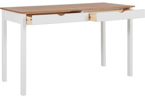 Biało-brązowe biurko Støraa Gava, dł. 140 cm