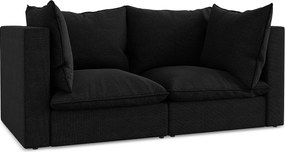 Modułowa sofa 2-osobowa - z tkaniny bouclé - czarny - MANAO