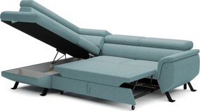 Narożnik RAVEN L Lewostronny wolnostojący z funkcją spania tkanina ARAGON 70 Jasno Niebieski WERSAL