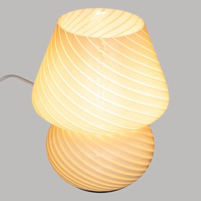Lampa stołowa grzybek CARA, szklana, Ø 15 cm