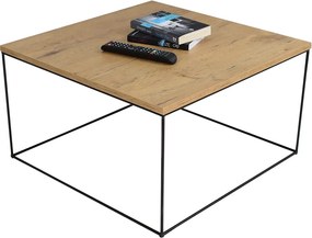 Kwadratowy stolik kawowy w stylu loft dąb lancelot D5-H93