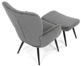 Fotel relaksacyjny z podnóżkiem L7285 GREY6, szary