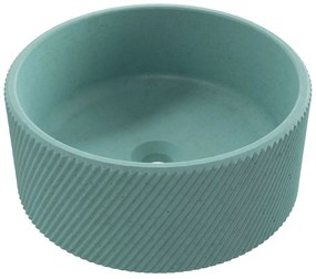 Umywalka betonowa nablatowa okrągła bez otworu na baterię 37 cm VIJA | różne kolory : Kolor - Turkusowy