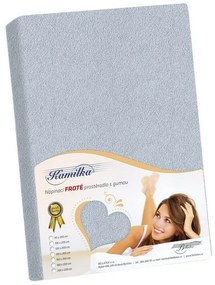 Bellatex Prześcieradło frotte Kamilka jasnoszary, 140 x 200 cm