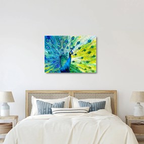 Obraz na szkle pawia (70x50 cm)