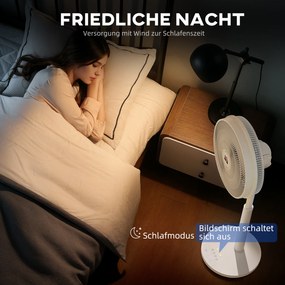 HOMCOM Wentylator, Klimatyzacja, 3 Tryby, Wyświetlacz LED, Oszylujący, Plastik, Biały