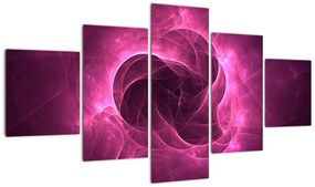 Obraz nowoczesnej różowej abstrakcji (125x70 cm)