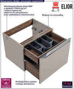 Wisząca szafka pod umywalkę szary krzemowy S3-P11