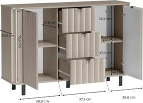 Komoda MODERNO 137,2 cm do Salonu Sypialni Biały