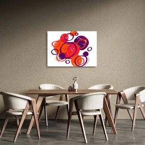 Obraz na szkle - Motyw z kółkami w ciepłych kolorach (70x50 cm)