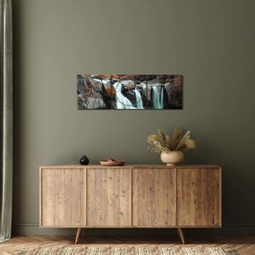 Obraz - Wodospady (z zegarem) (90x30 cm)