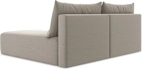 Szarobrązowy aksamitny rozkładany/ze schowkiem narożnik (prawostronny/z szezlongiem) Kalena – Makamii