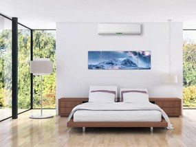 Obraz gór z gwieździstym niebem (170x50 cm)