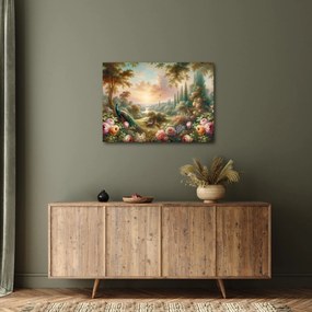 Obraz - Pawie w ogrodzie (70x50 cm)