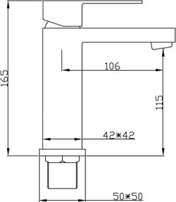 Mexen Cube bateria umywalkowa, czarna - 72900-70