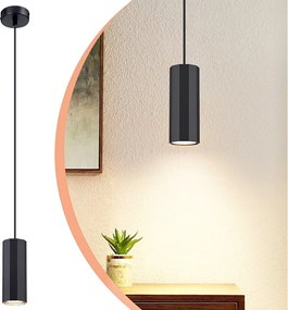 NETTLIFE Czarna metalowa lampa wisząca o średnicy 170 cm GU10 1 płomień nowoczesny industrialny salon do wewnętrznej jadalni kuchnia sypialnia