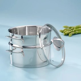 Kela Garnek do gotowania na parze ze stali nierdzewnej z pokrywką CAILIN, 20 cm