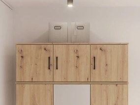 Trzydrzwiowa szafa z szufladami Niko 84-D78 dąb Artisan