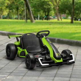 HOMCOM 4 V elektryczny gokart dla dzieci do 12 km/h, gokart z funkcją driftu, 2 silniki, regulowane siedzenie, łagodne ruszanie | Aosom PL