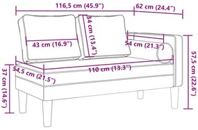 Czarny szezlong z poduszkami Gromix 6X