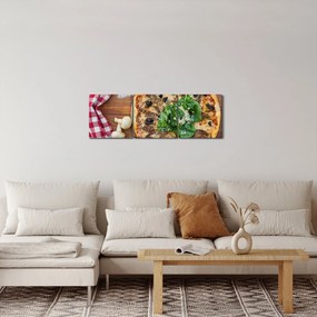 Obraz pizzy (z zegarem) (90x30 cm)
