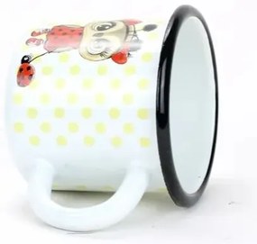 Belis Emaliowany kubek Sowa z biedronką, 7 cm,0,25 l