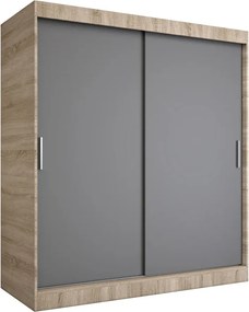 Szafa przesuwna 180 cm dąb sonoma + antracyt M3-K35