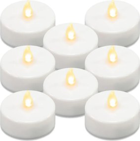 Zestaw świeczek na baterie, z timerem, białe, 8szt