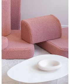 Różowa sofa dla dzieci z materiału bouclé 132 cm Settee – Wigiwama