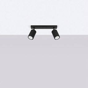 Lampa sufitowa minimalistyczny Gloow, aluminium - 2 źródło światła 4000K - L.30 x H.16.5 cm - czarny