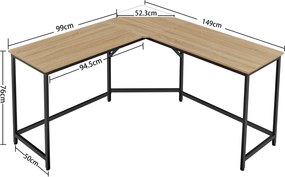 Duże biurko narożne w stylu loft Malabu 073, dąb sonoma