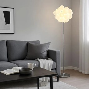 Lampa podłogowa BALOON WHITE, chrom + białe szkło