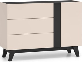 Komoda 120 cm Freshion 04, kaszmir / czarny