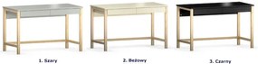 Duże czarne drewniane biurko z szufladami - Mioxis 3X 120x60