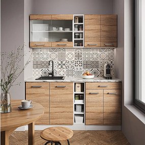 Pojedyncza kuchnia sonoma/biały 160x60x81.6 r-line