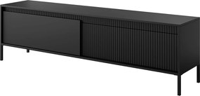 Szafka RTV: 2 drzwi, szafka: czarna, 53,6 x 187,1 x 39 cm